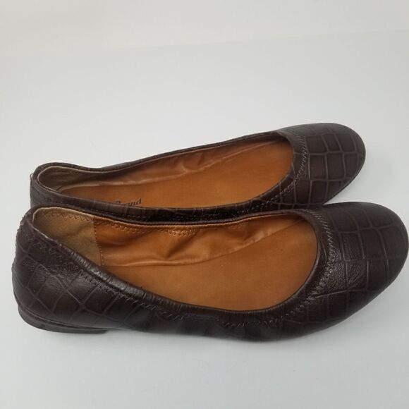 Lucky Brand Brown Faux Alligator Print Ballerina Flats. Size 8.5 M. - Picture 14 of 14